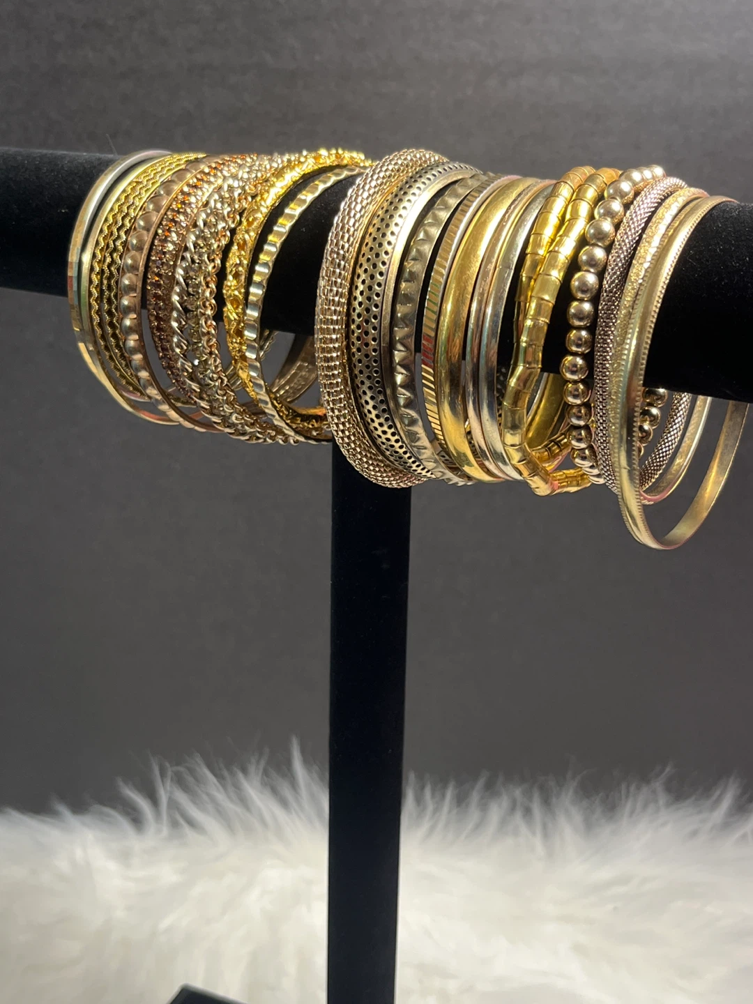 25 Assorted Bangles and Bracelets -  Gold Tones