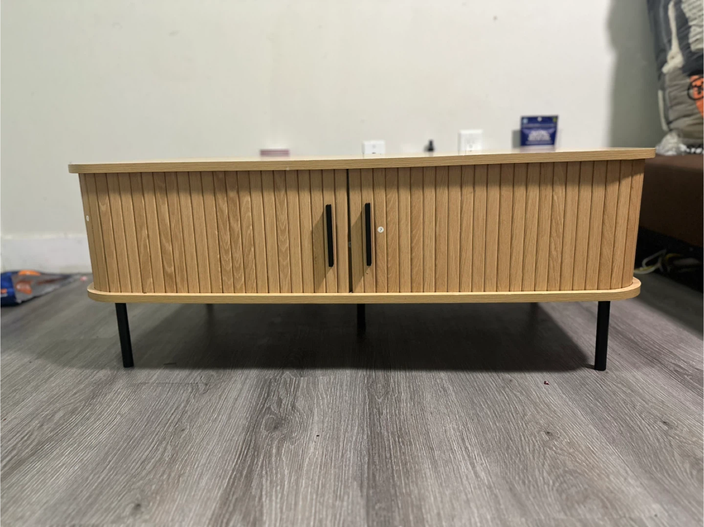 Coffee table with Wooden Cabinet w/ Double Doors