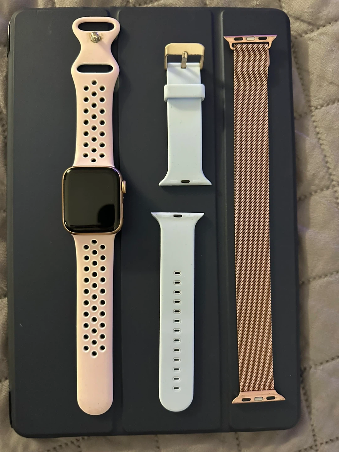 Apple Watch SE 40mm Rose Gold Aluminum Case with Pink Sport Band - photo 3