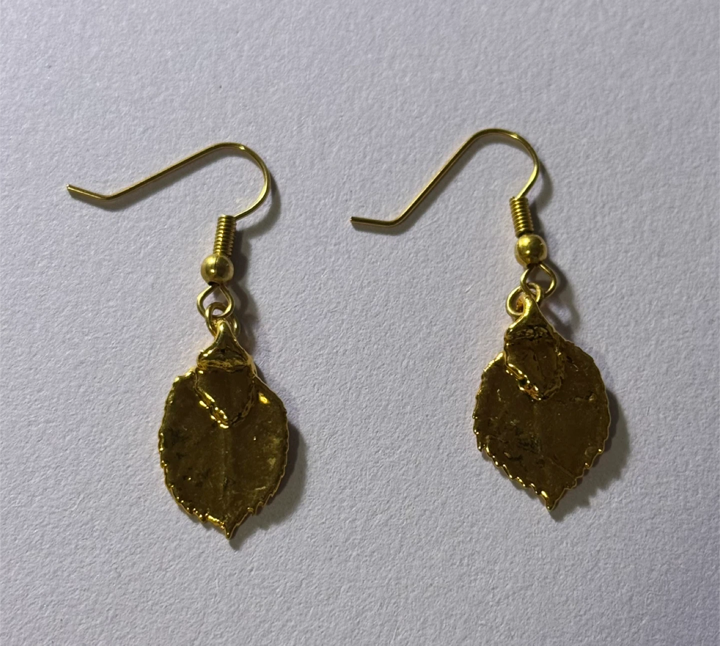 Gold Tone Leaf Earrings - photo 4