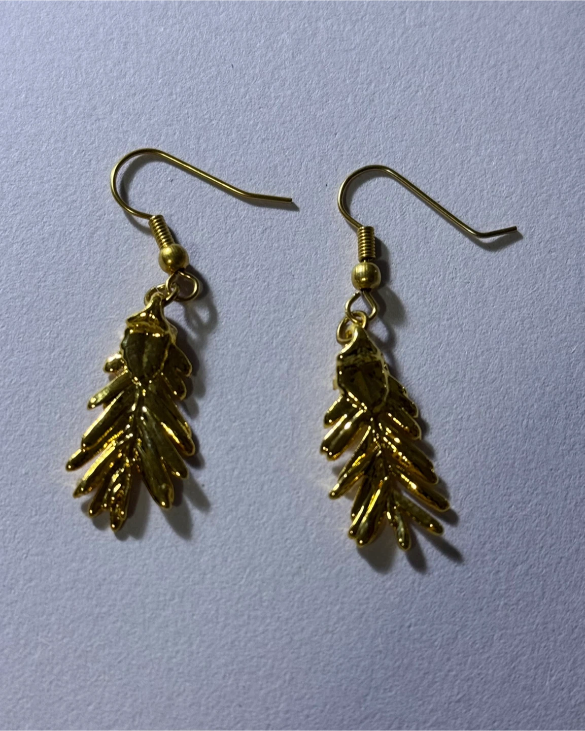 Gold Tone Leaf Earrings - photo 5