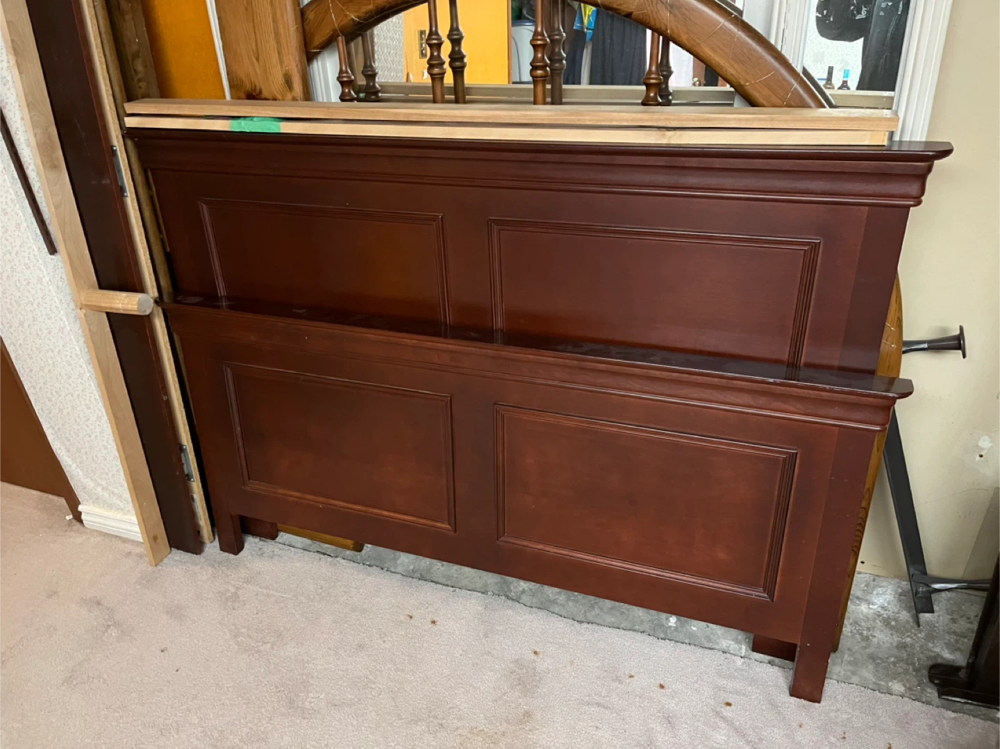 Dark Cherry Wooden Headboard