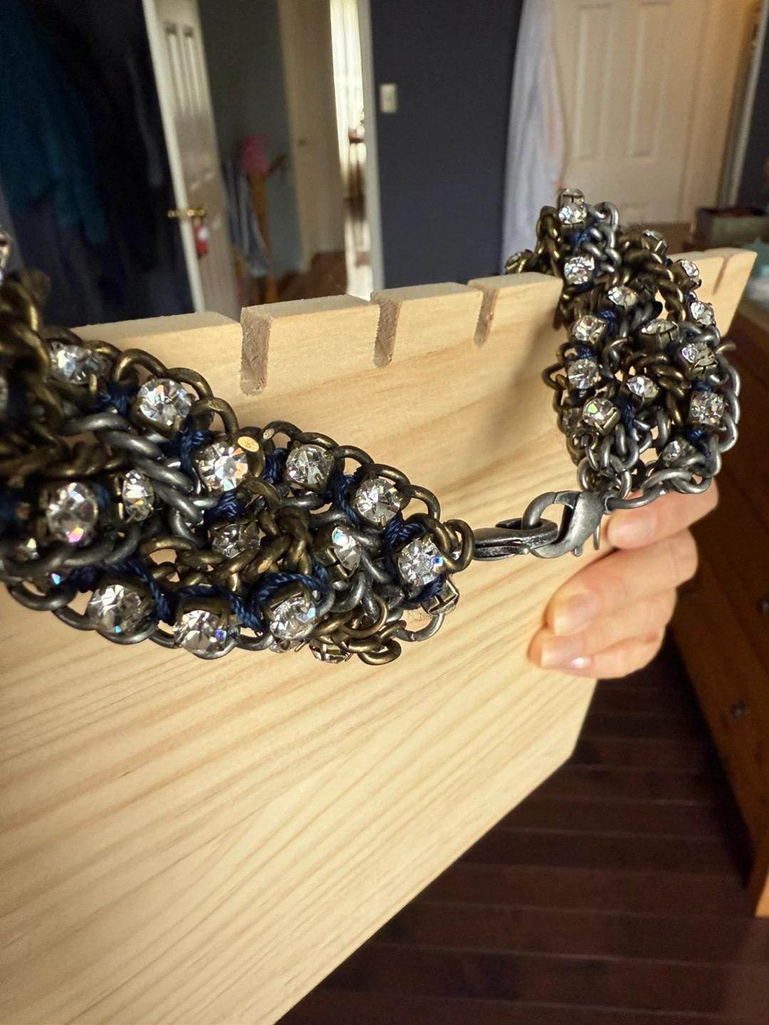 Chain and Rhinestone Statement Necklace - photo 5