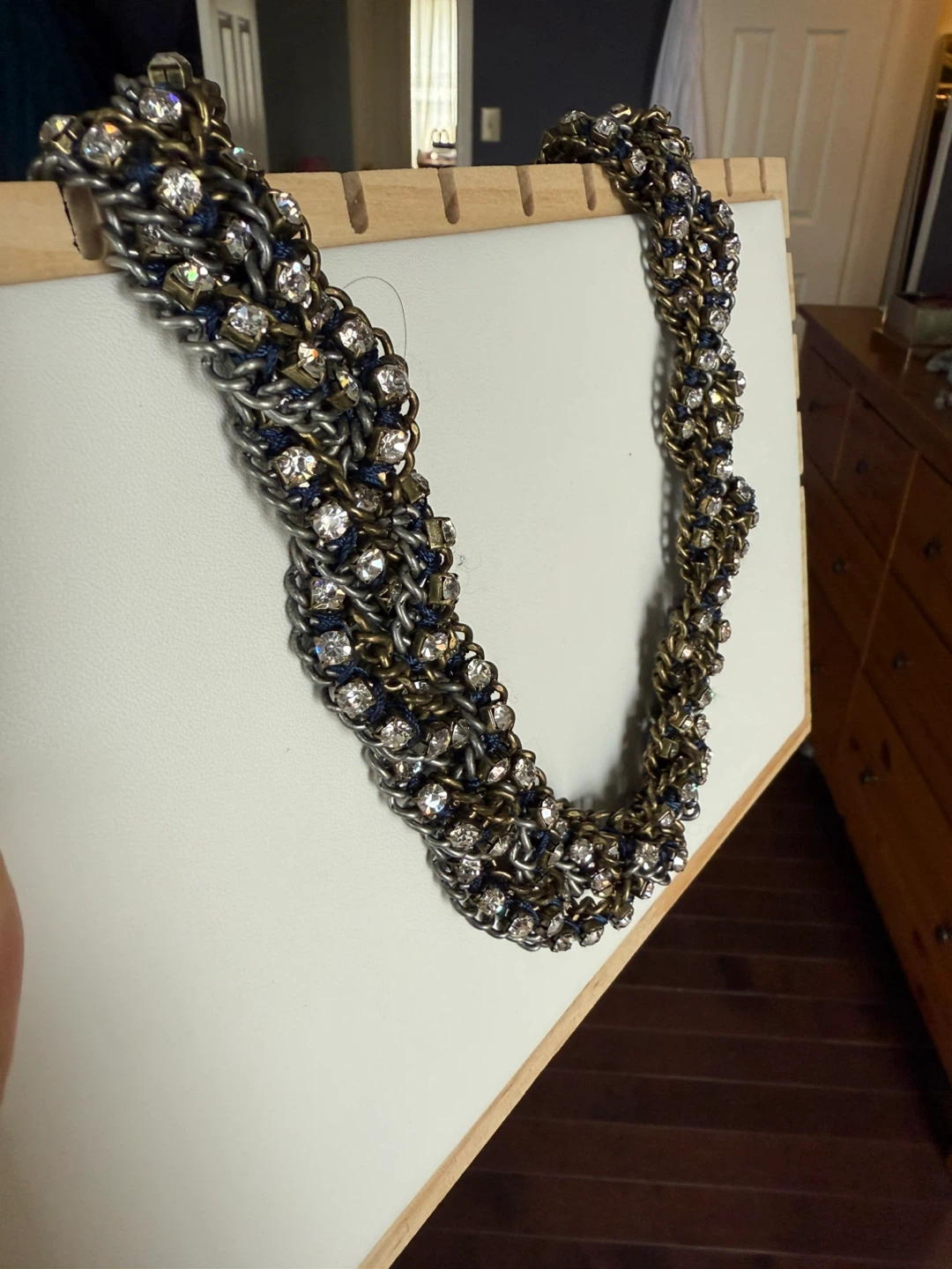 Chain and Rhinestone Statement Necklace - photo 4