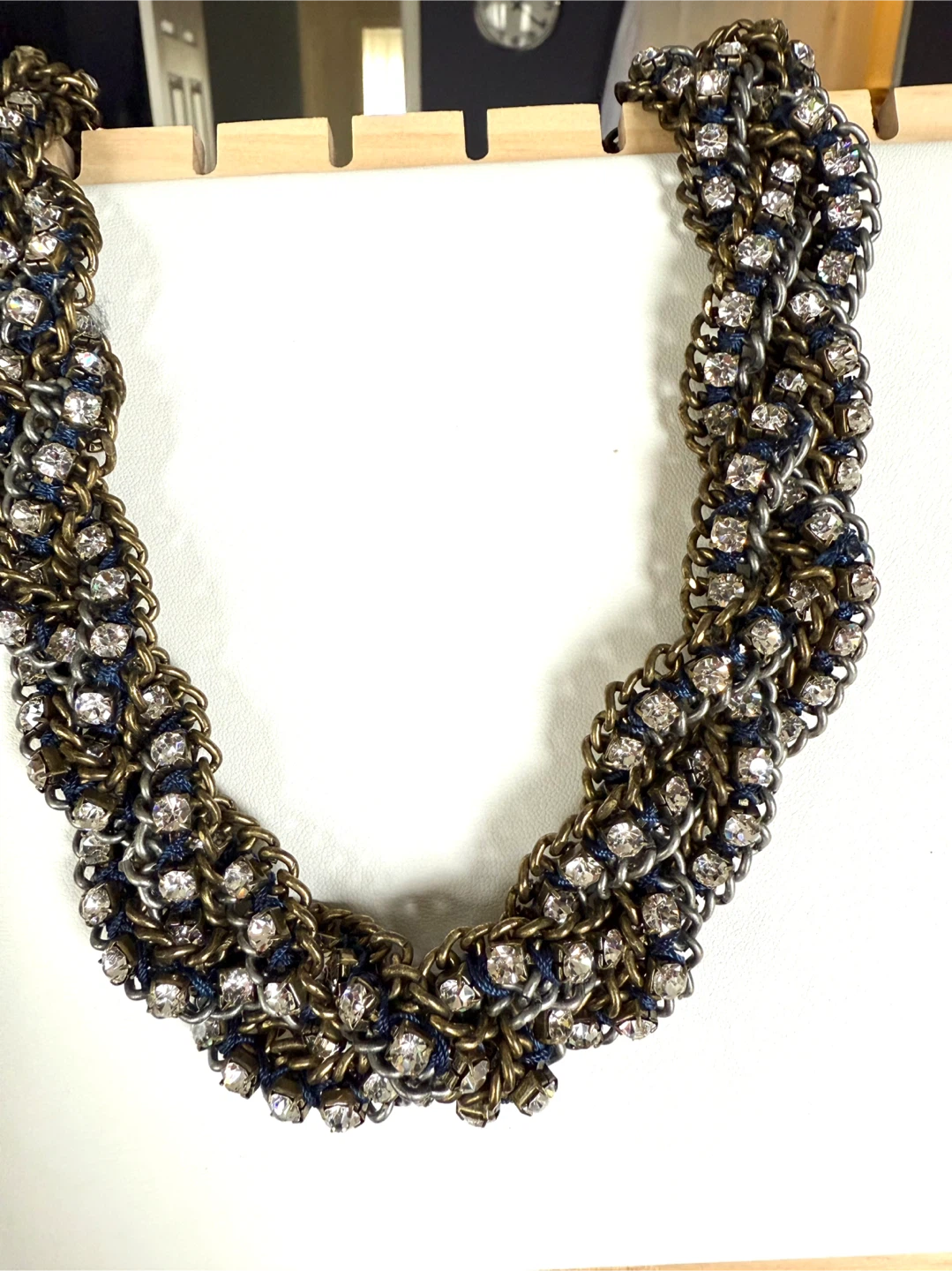 Chain and Rhinestone Statement Necklace - photo 2