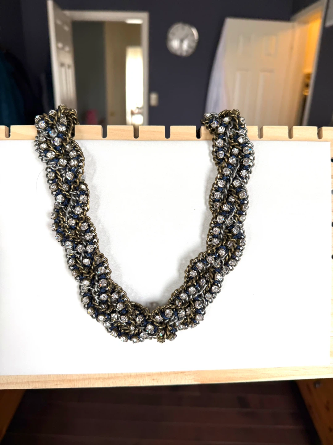 Chain and Rhinestone Statement Necklace