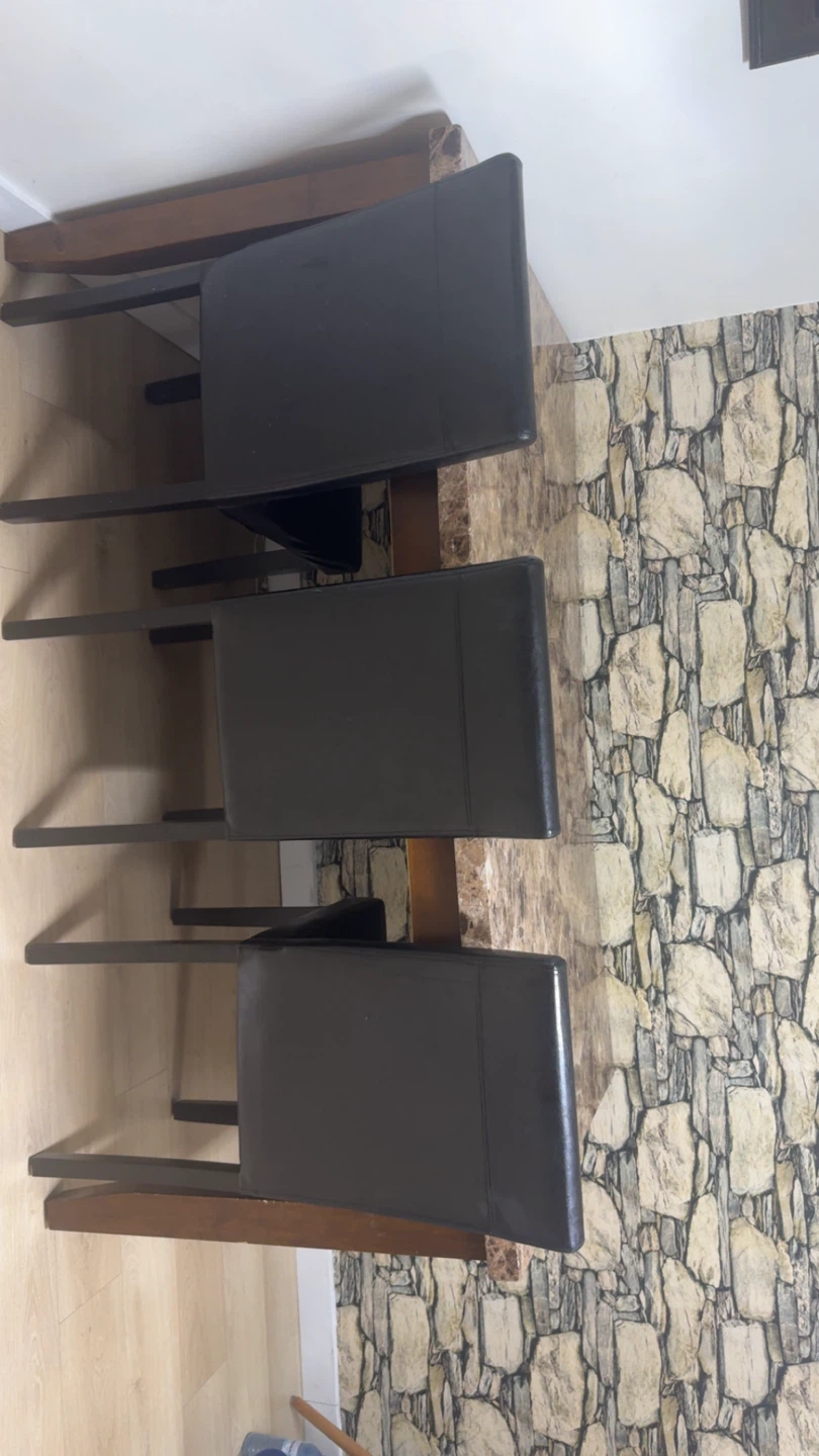 Marble Dining Table with 4 Black Chairs - photo 4