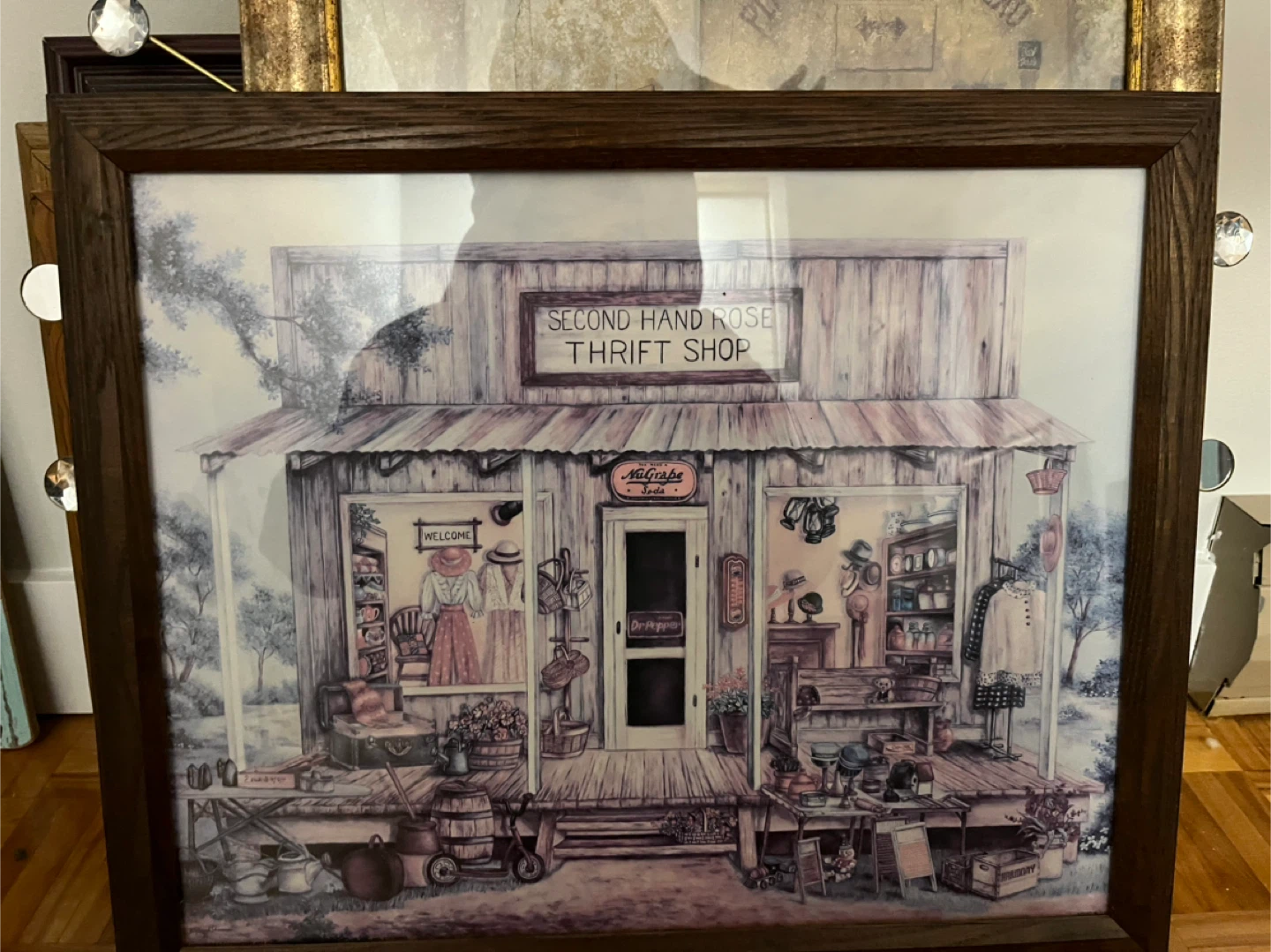 Second Hand Rose Thrift Shop Framed Art Print