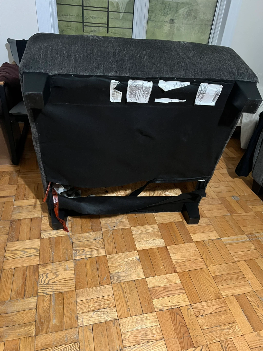 Dark Gray Upholstered  Ottoman - photo 4