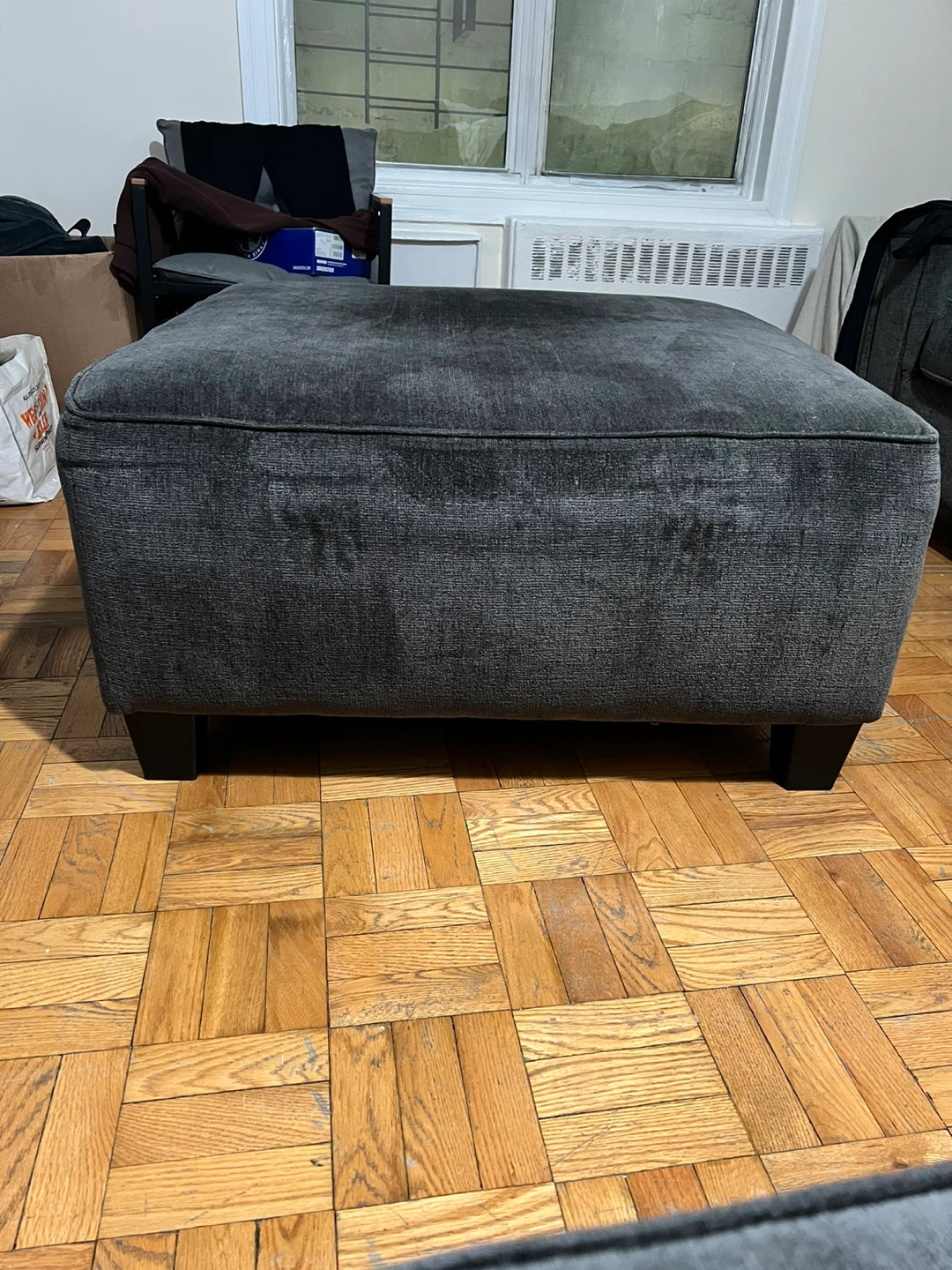 Dark Gray Upholstered  Ottoman - photo 2