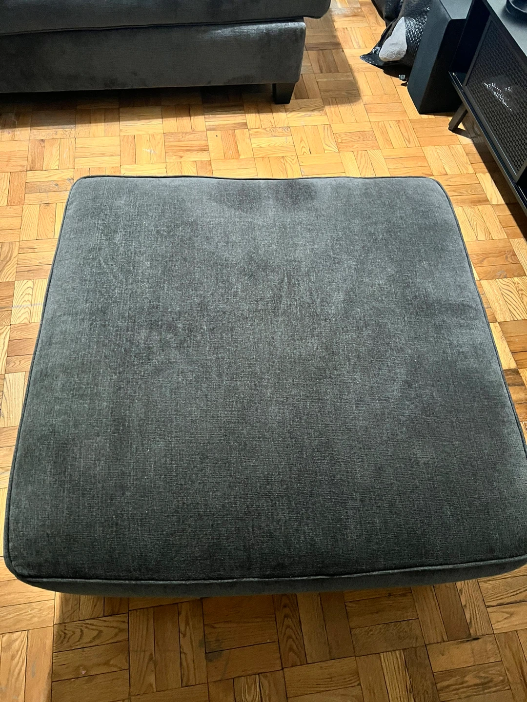 Dark Gray Upholstered  Ottoman - photo 3