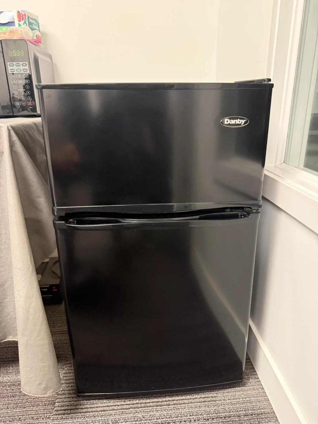 Danby Black Mini Fridge with freezer
