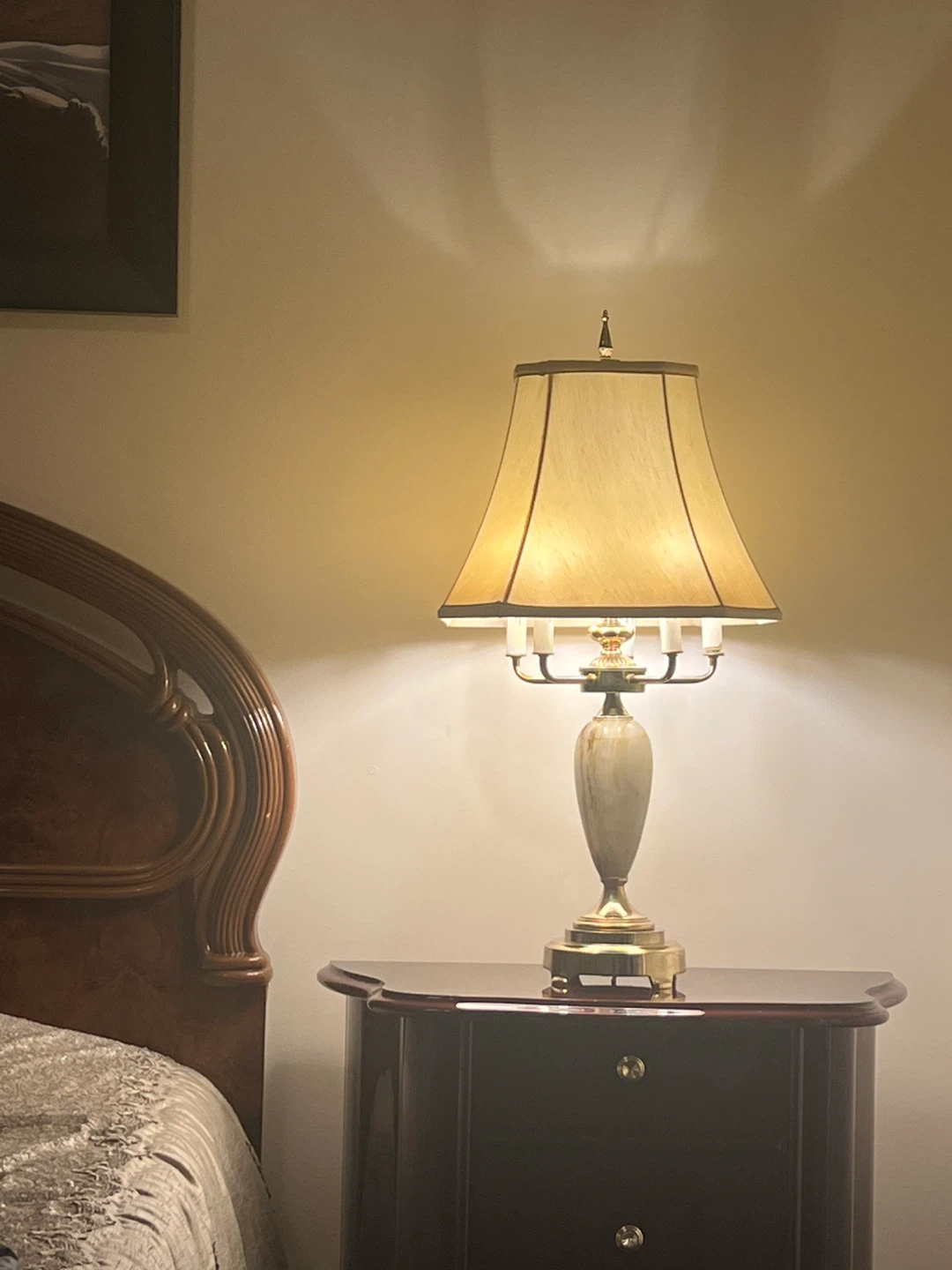 Vintage Onyx and Brass Table Lamp - photo 3