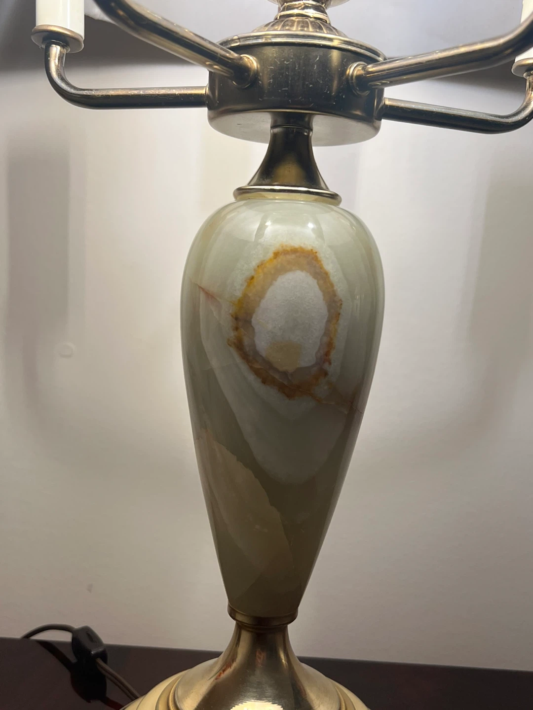 Vintage Onyx and Brass Table Lamp - photo 4