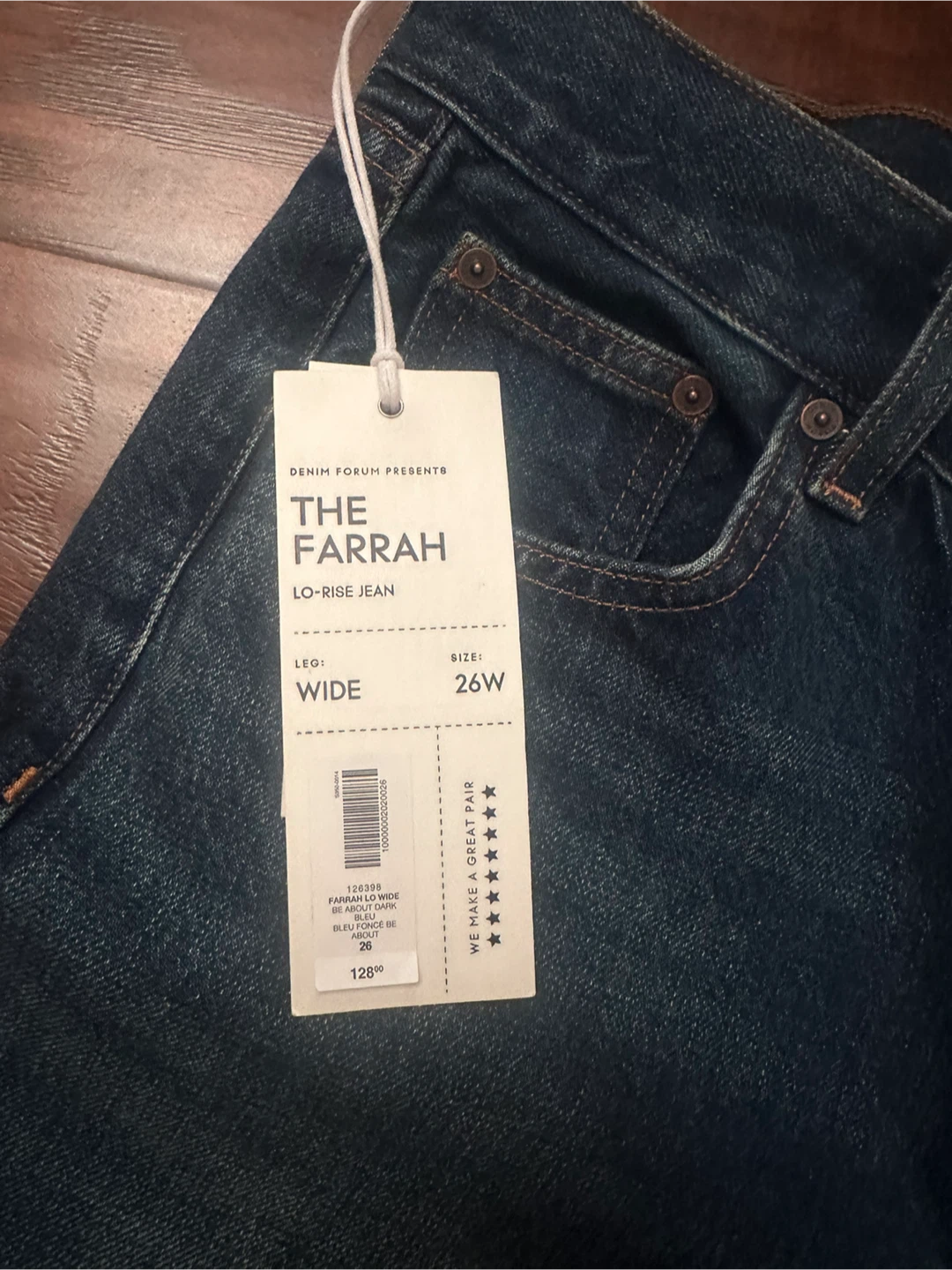 Denim Forum The Farrah Lo-Rise Wide Leg Jeans - Size 26W