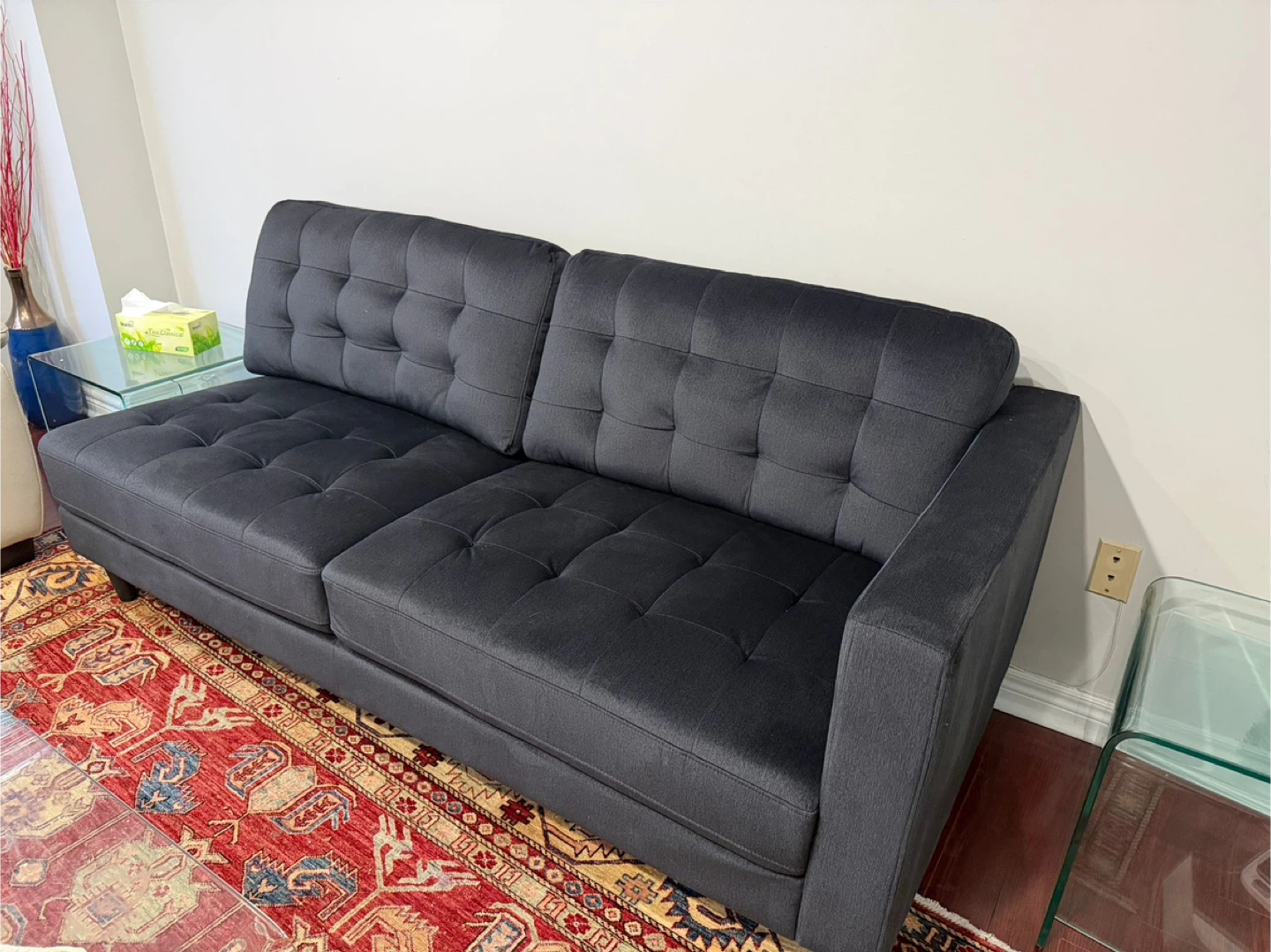 Grey Tufted Sofa - photo 2