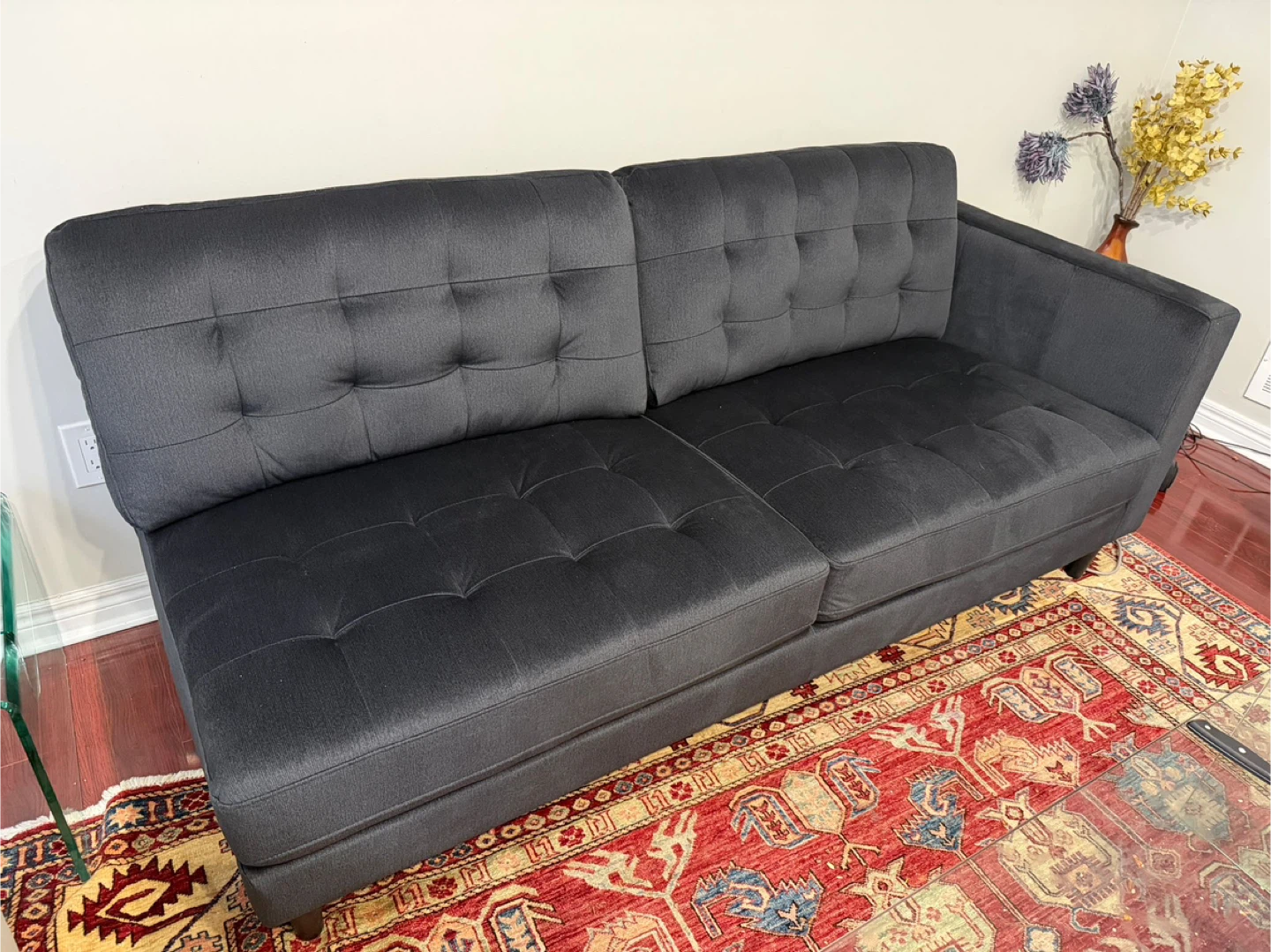 Grey Tufted Sofa - photo 3