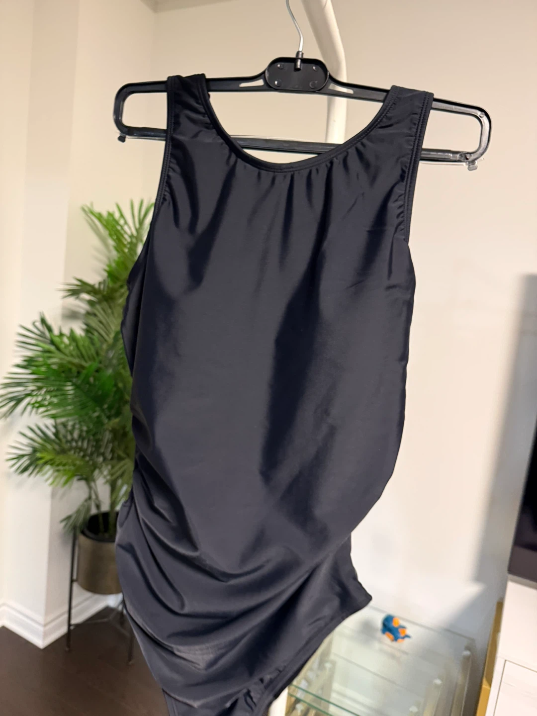 Black Ruched One-Piece Swimsuit