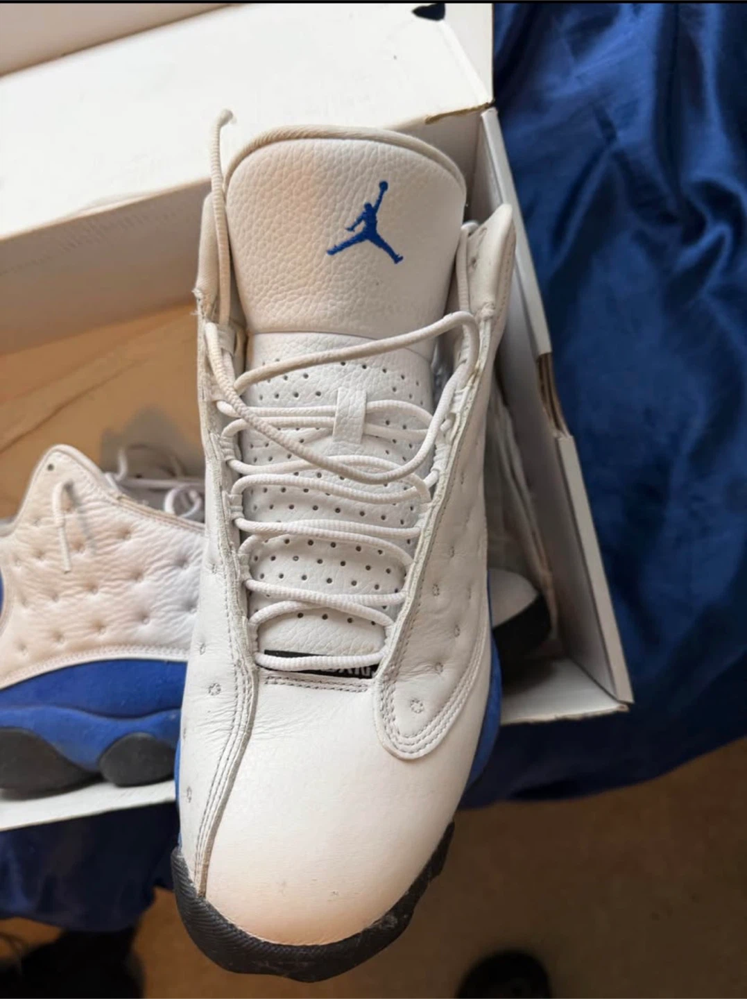 Air Jordan 13 Retro White/Royal Blue Sneakers - photo 2