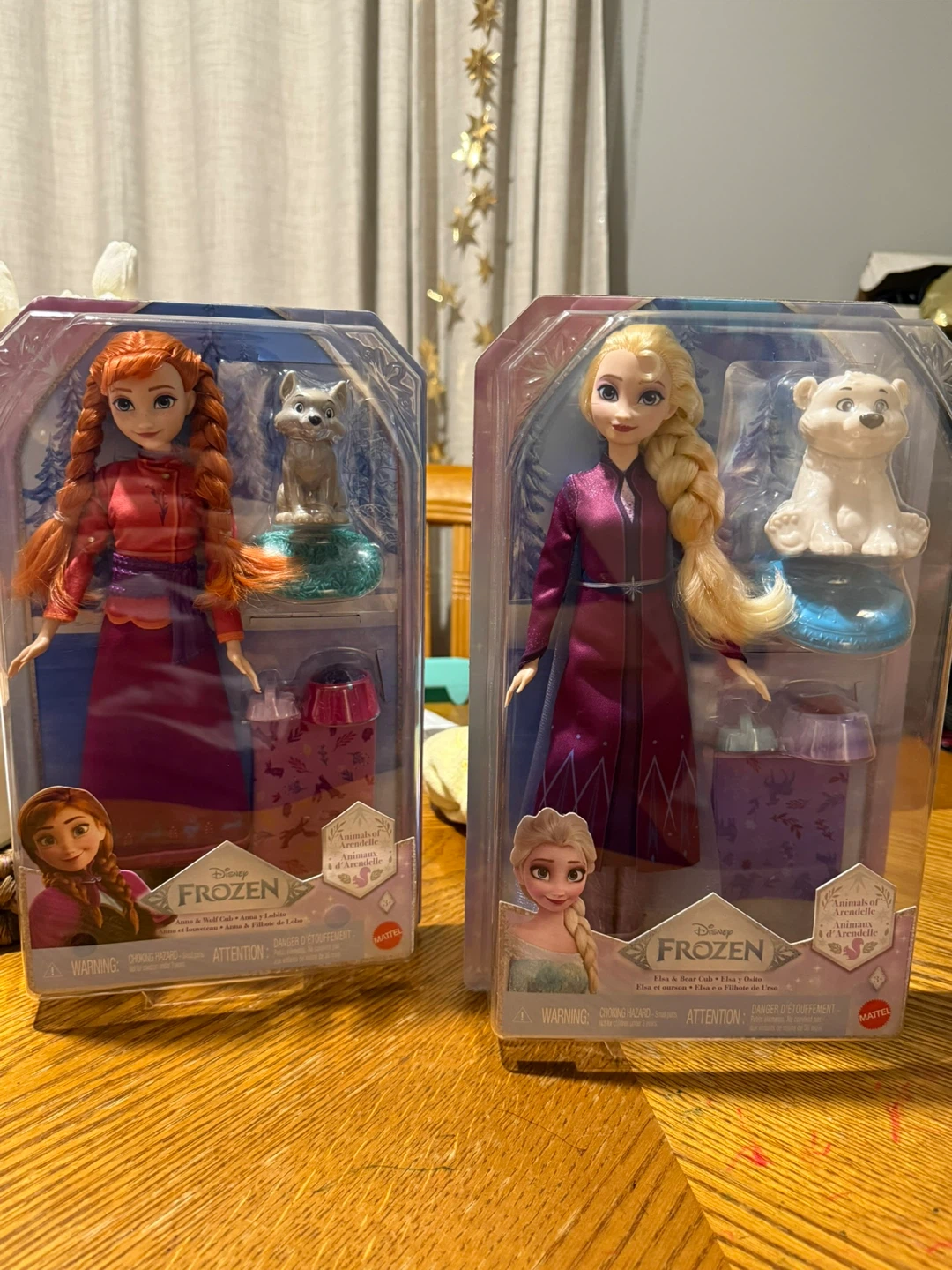 Disney Frozen Anna & Wolf Cub and Elsa & Bear Cub Dolls