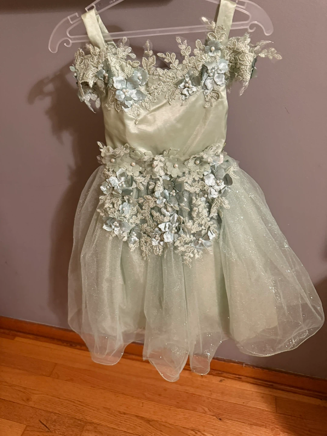 Sage Green Tulle Flower Girl Dress