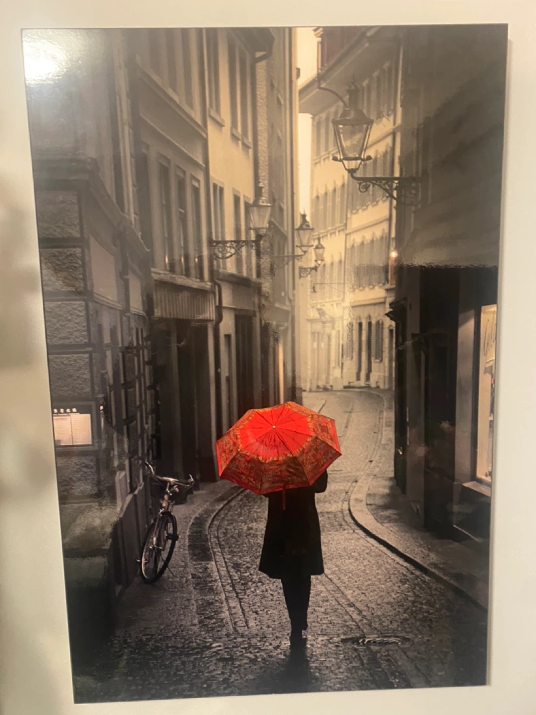 Wall Art Print - Woman with Red Umbrella - photo 2
