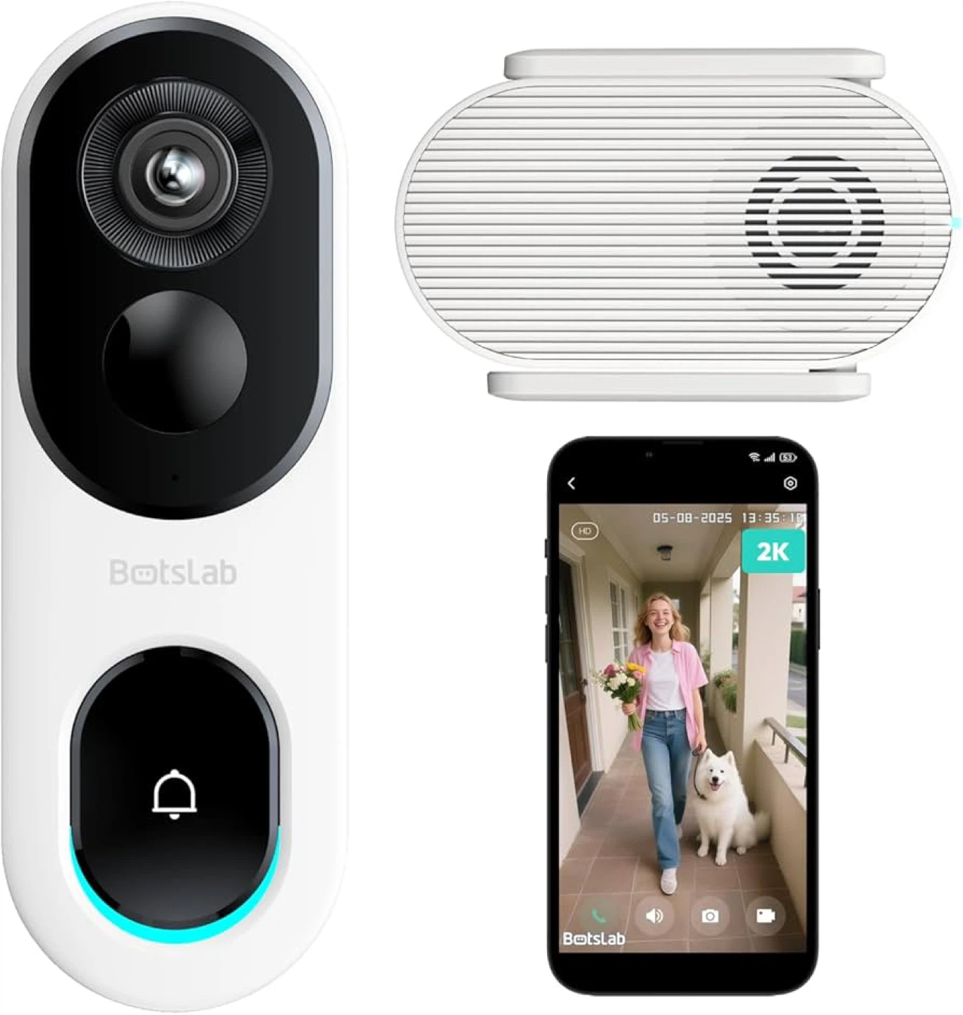 BotsLab R810SE Video Doorbell Elite with Base Station
