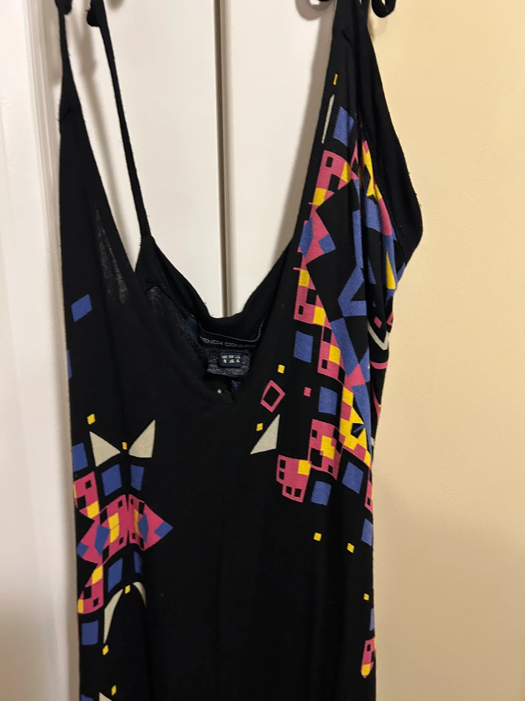 French Connection Black Geometric Print Maxi Dress Size 8 - photo 3