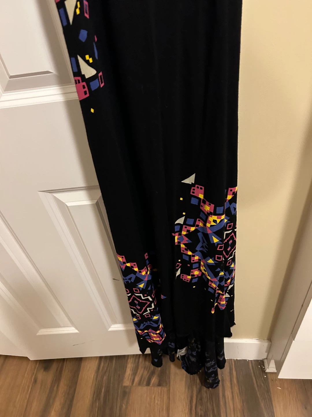 French Connection Black Geometric Print Maxi Dress Size 8 - photo 2