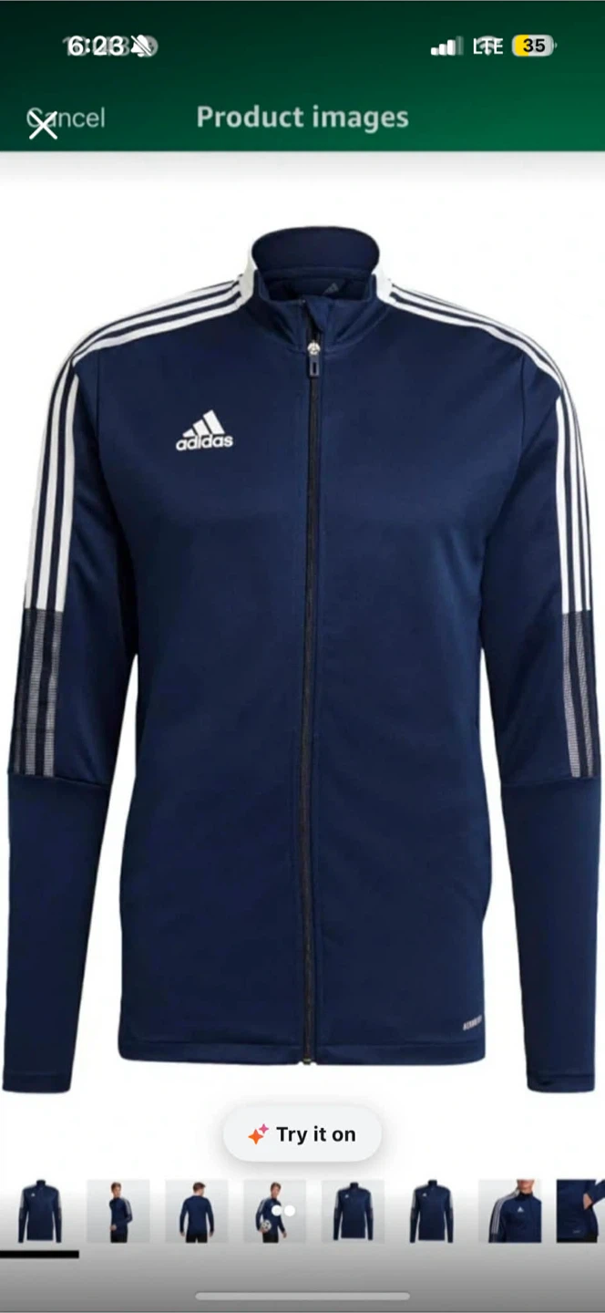 Adidas Track Jacket Navy Blue White Stripes