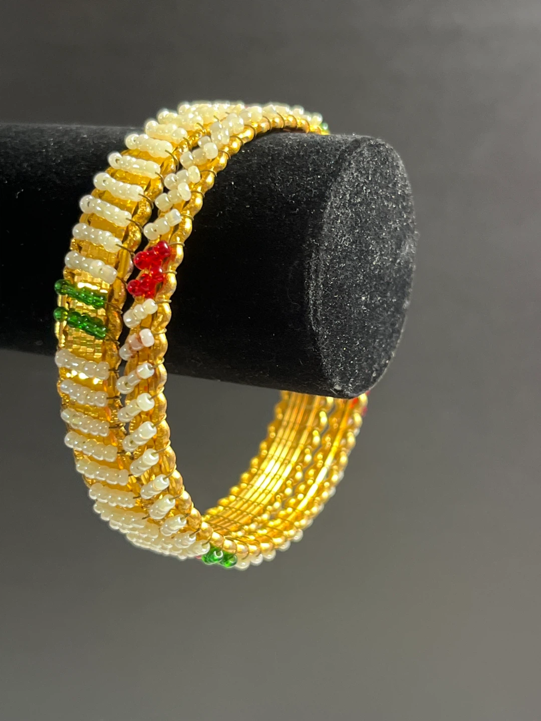 Gold Toned Beaded Bangles