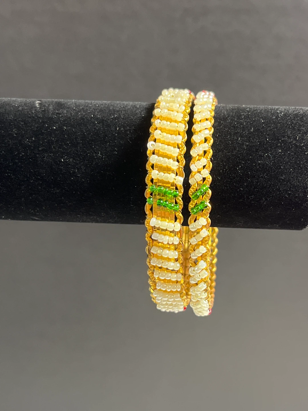 Gold Toned Beaded Bangles - photo 3