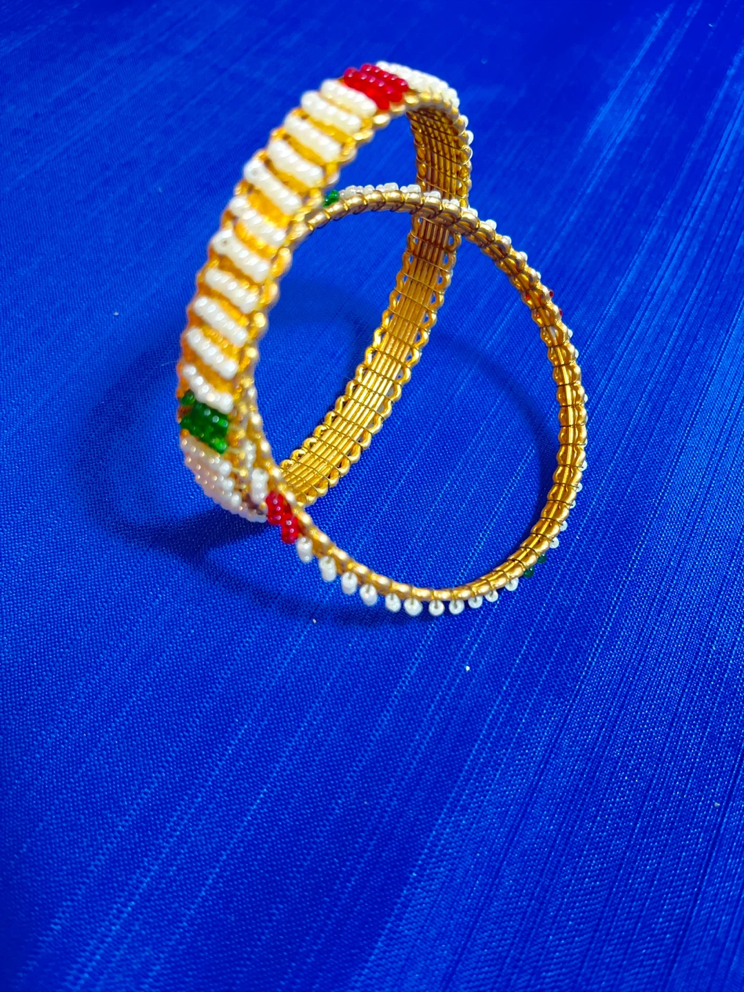 Gold Toned Beaded Bangles - photo 5