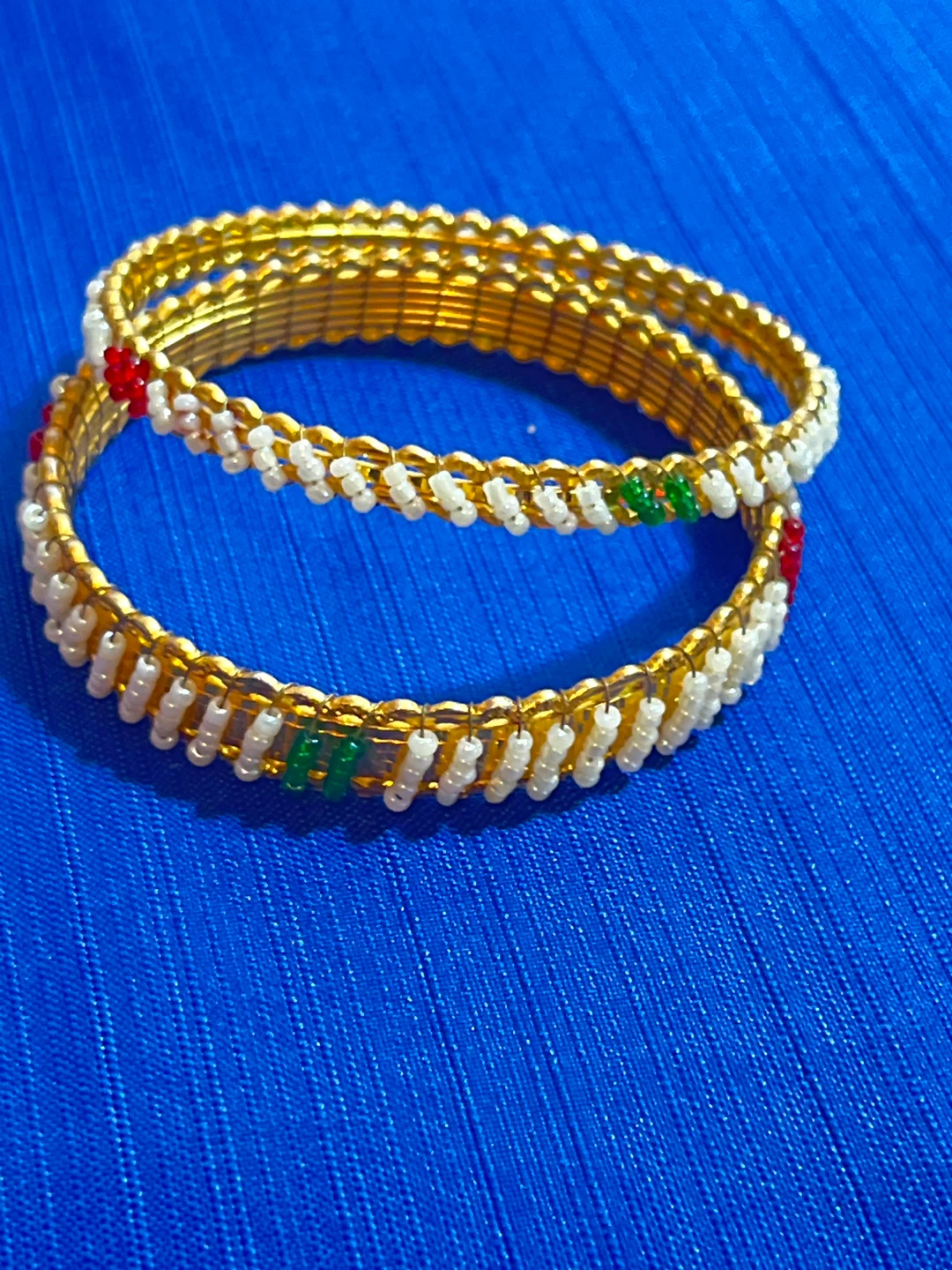 Gold Toned Beaded Bangles - photo 4