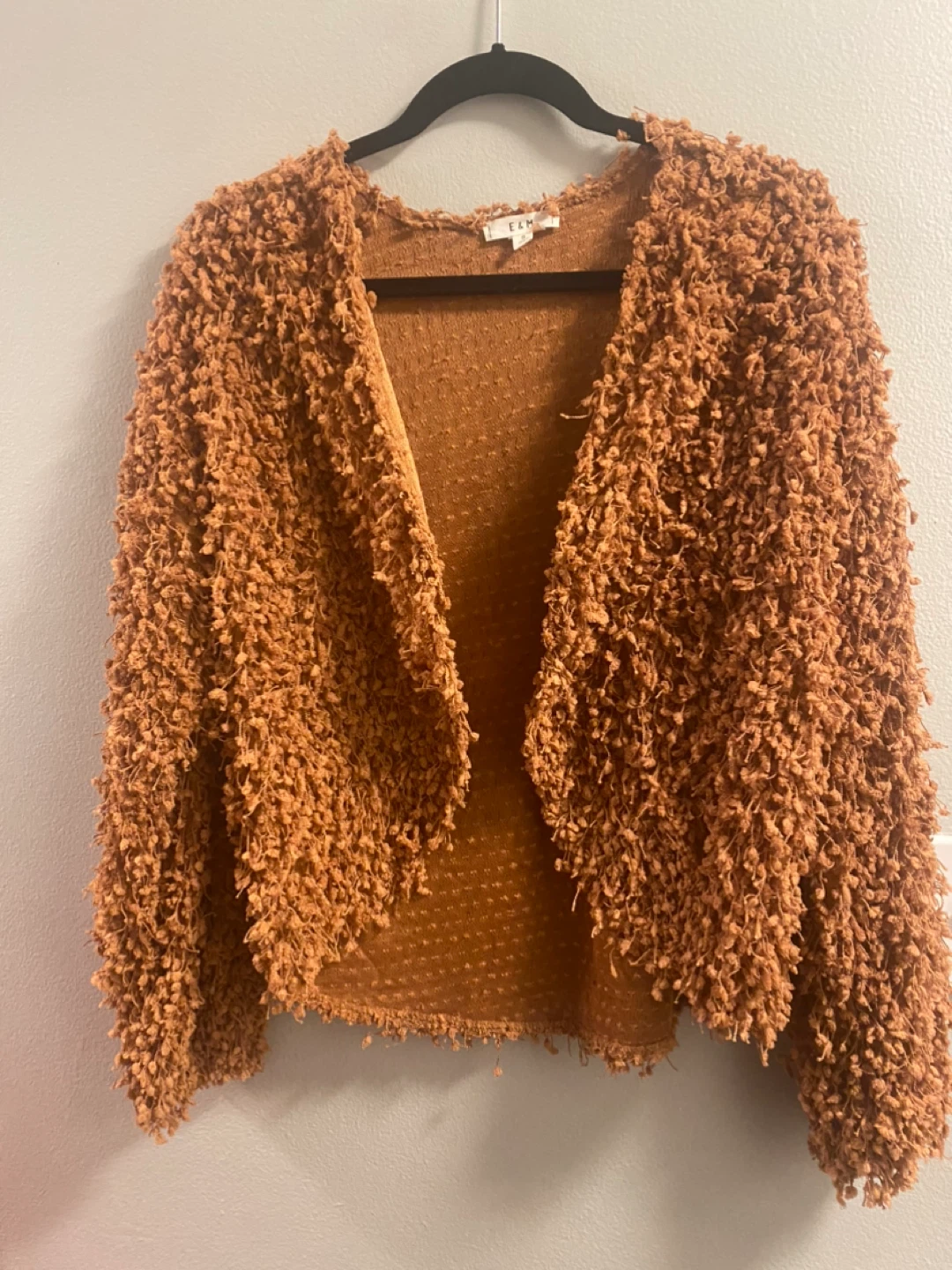 Orange Fuzzy Cardigan