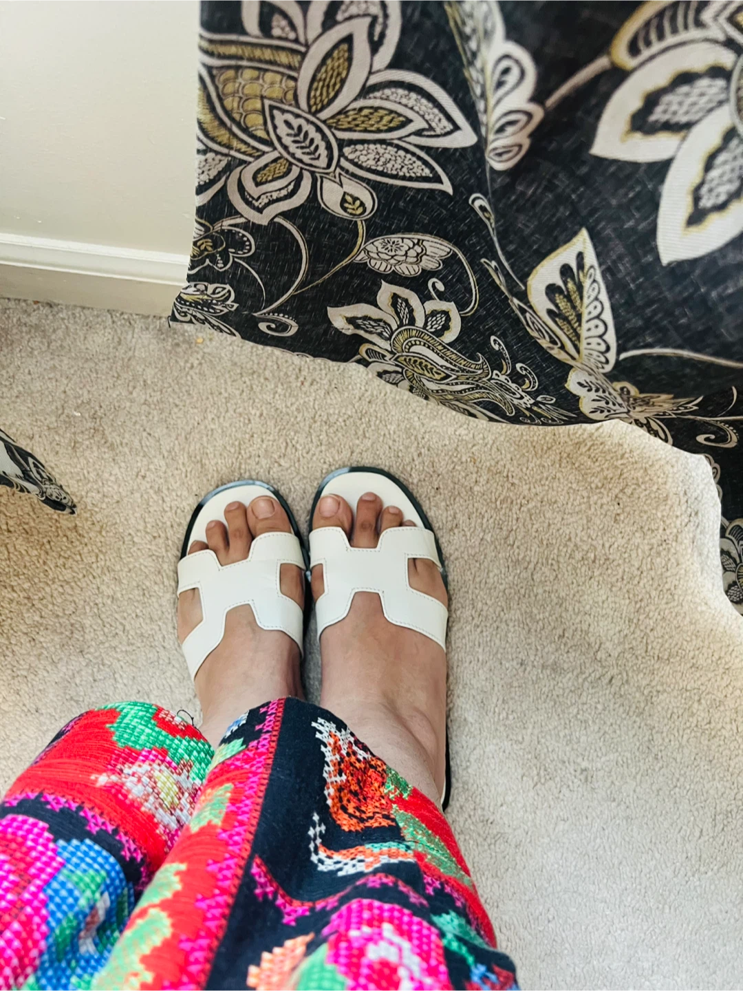White Hermes Style Slides - Size 7M - photo 2