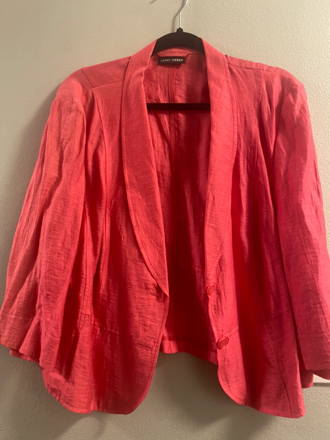 Gerry Weber Women's Coral Linen Blend Blazer Jacket