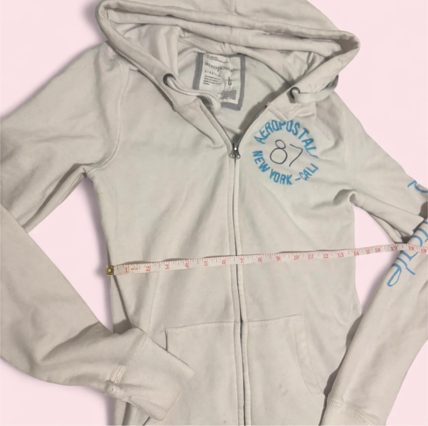 Aeropostale White Zip-Up Hoodie - photo 3