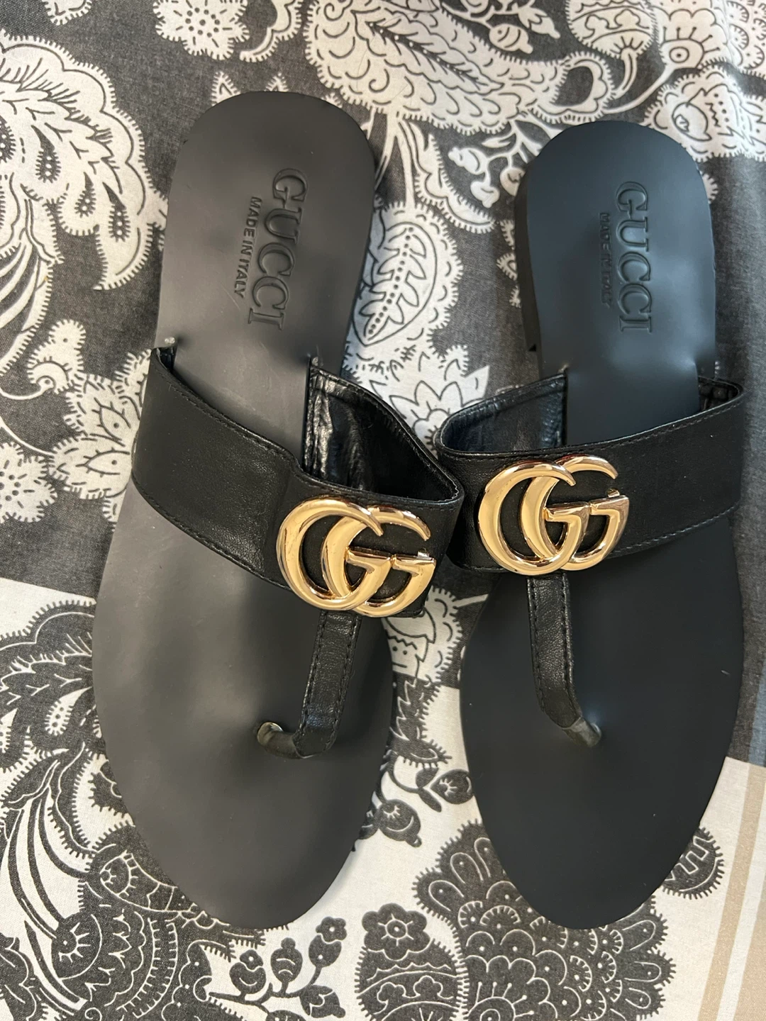 Gucci Black Double G Thong Sandals - photo 3