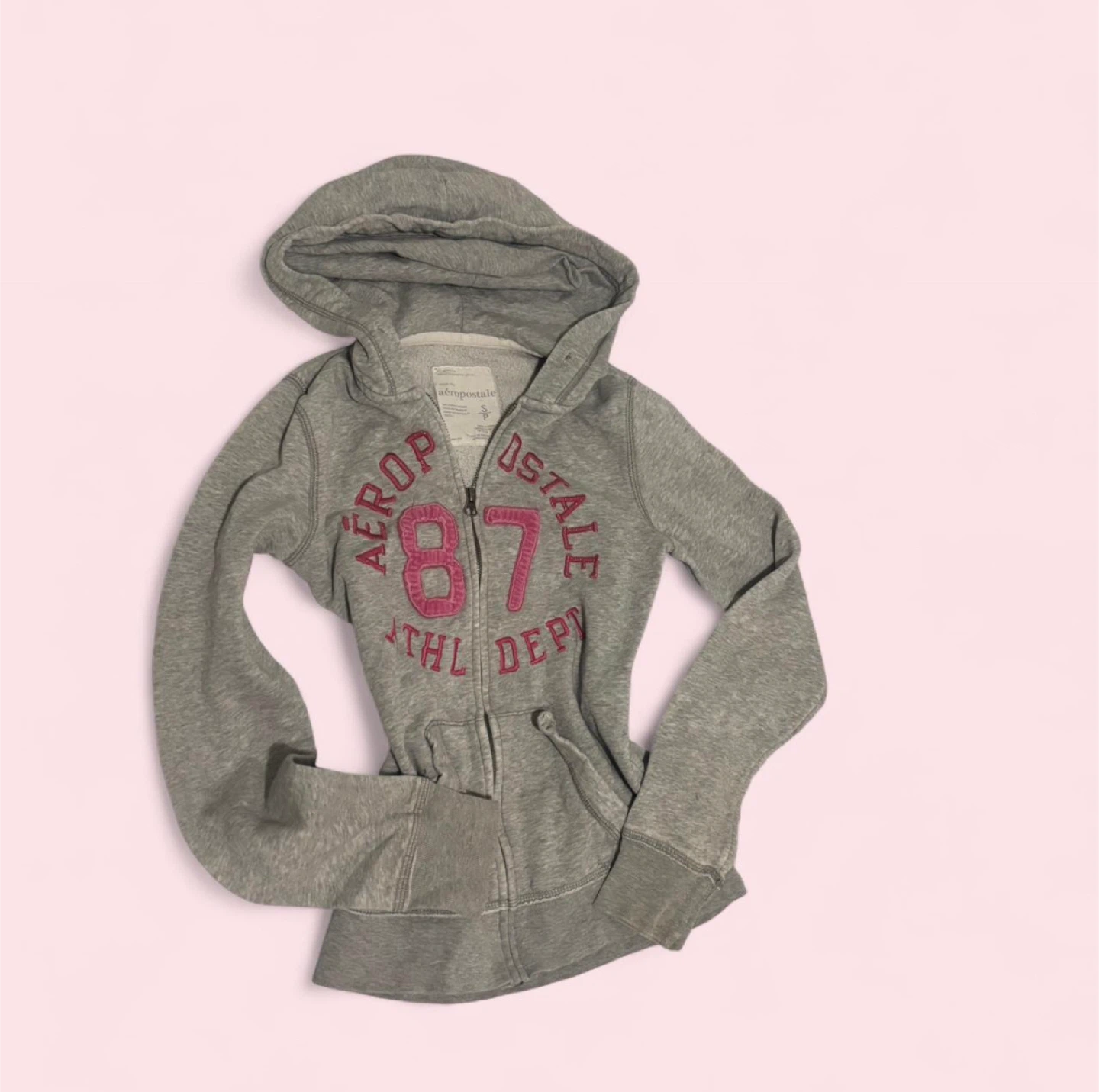 Aeropostale Grey Zip-Up Hoodie