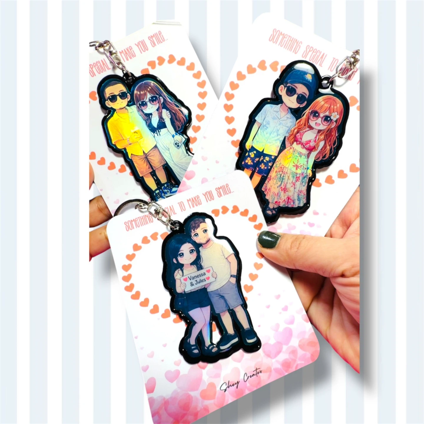 Custom Couple Chibi Keychain - photo 3