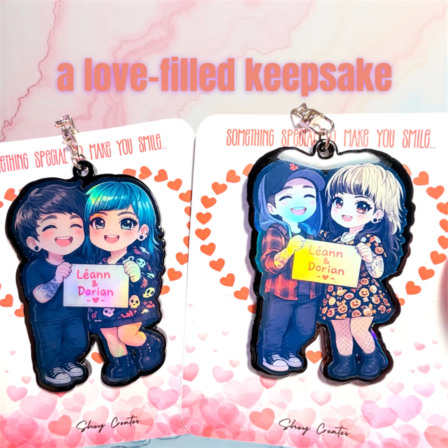 Custom Couple Chibi Keychain - photo 4