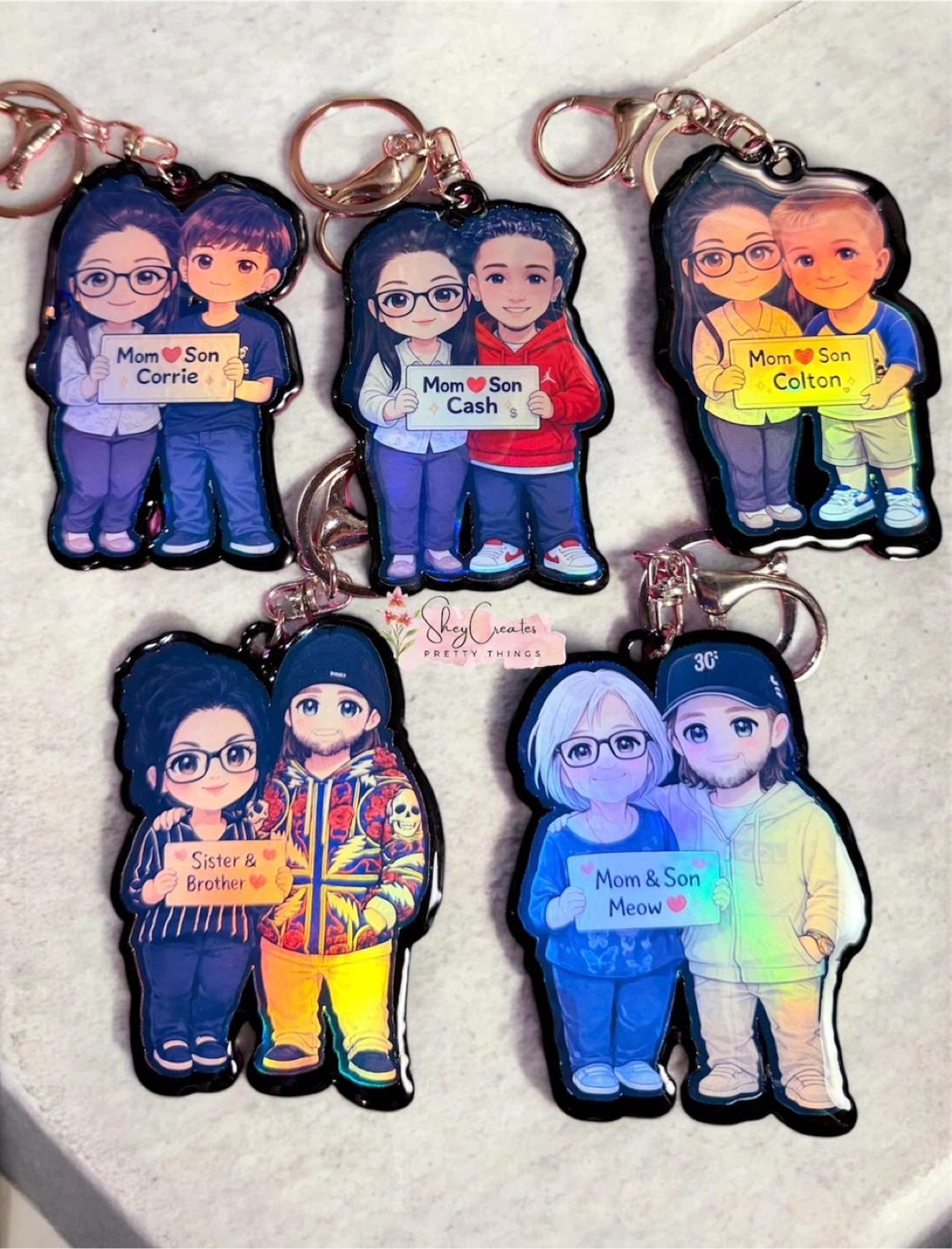 Custom Couple Chibi Keychain - photo 2