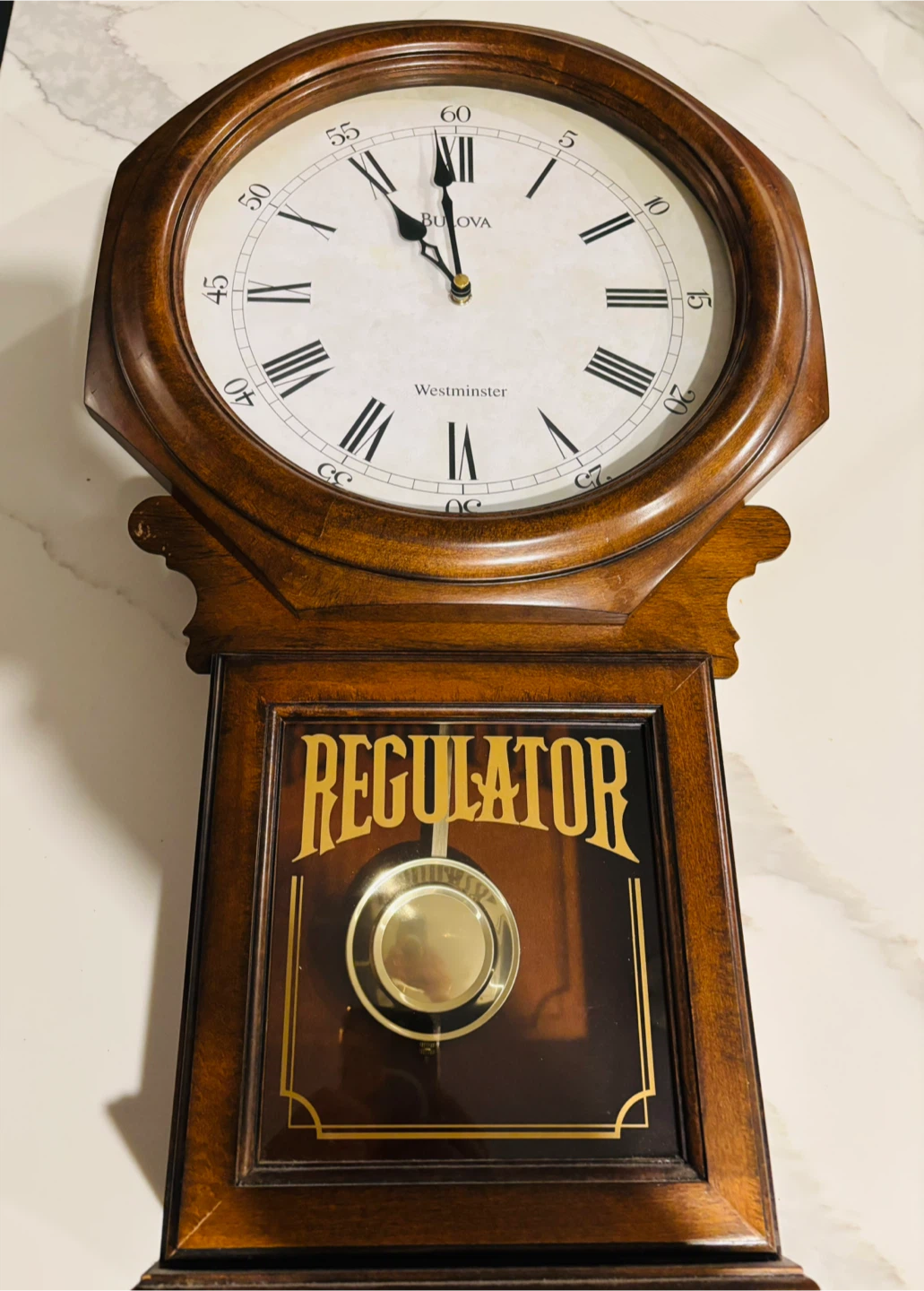 Bulova Regulator Westminster Wall Clock
