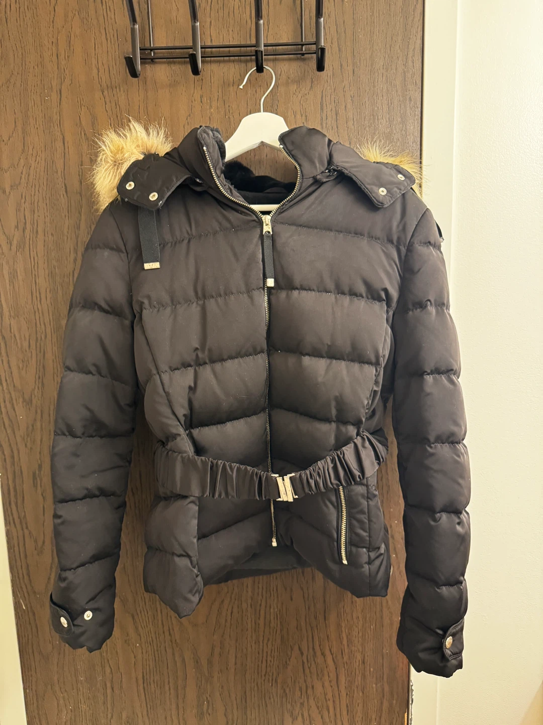 Zara Puffer Jacket with Faux Fur Hood