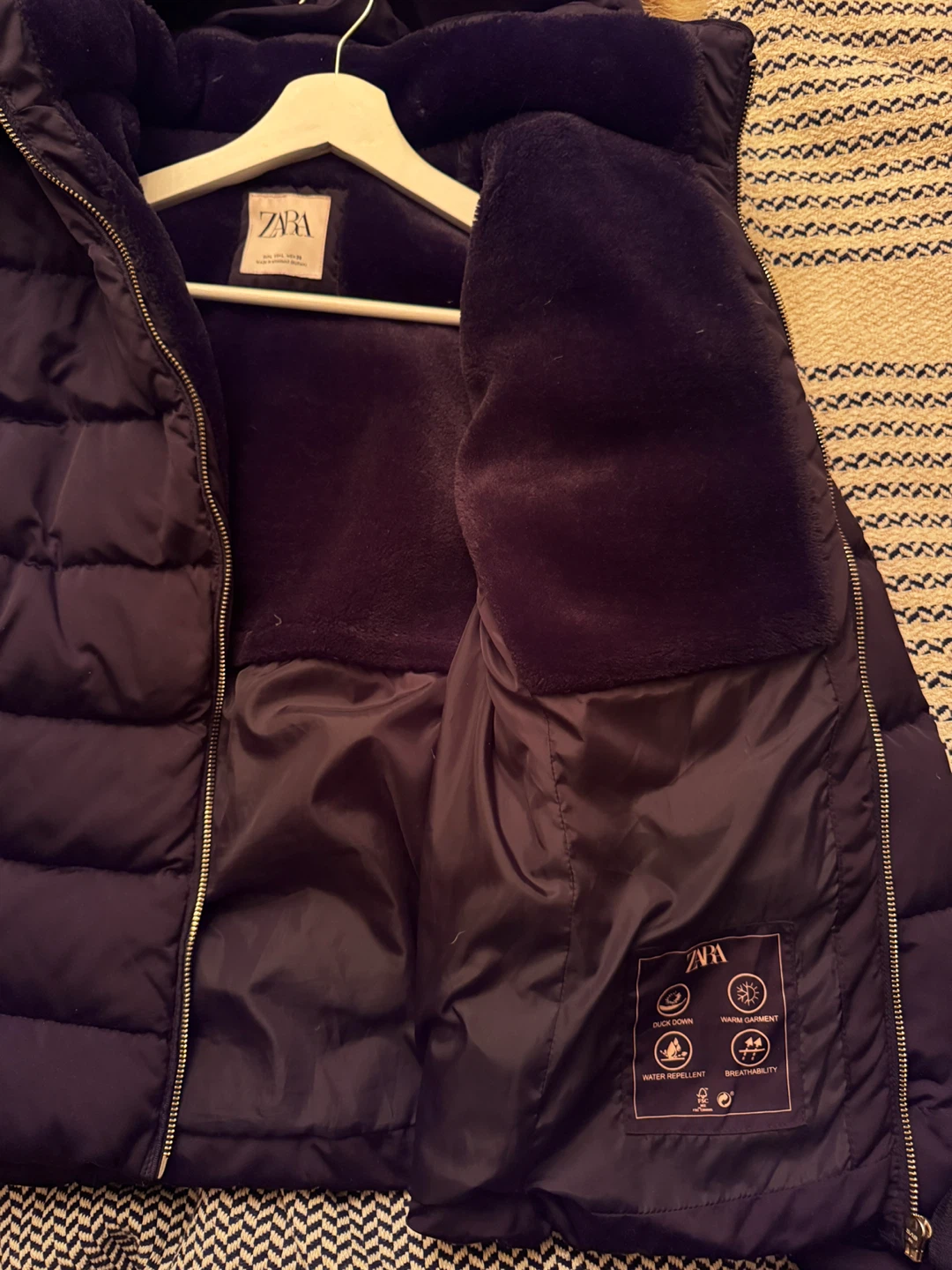 Zara Puffer Jacket with Faux Fur Hood - photo 4