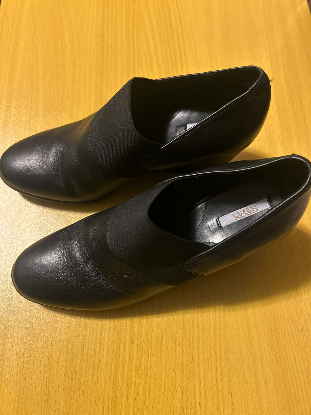 Geox Black Leather Ankle Boots Size 37