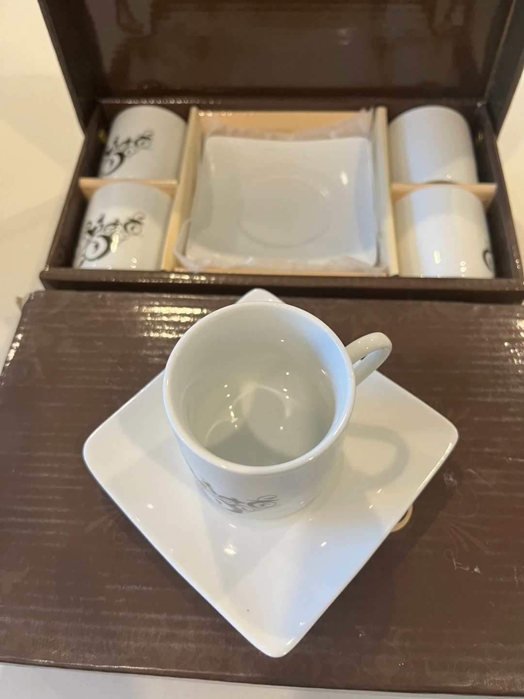 Set of 8 Espresso Cups and Saucers - photo 2