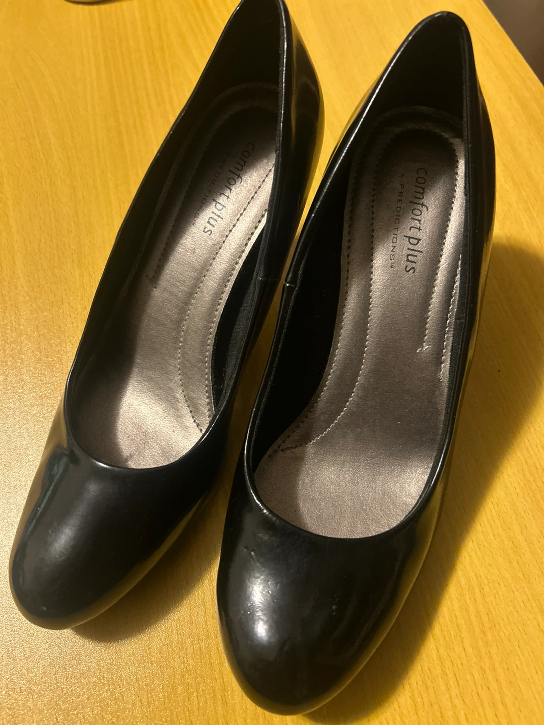 Comfort Plus by Predictions Black Patent Heels