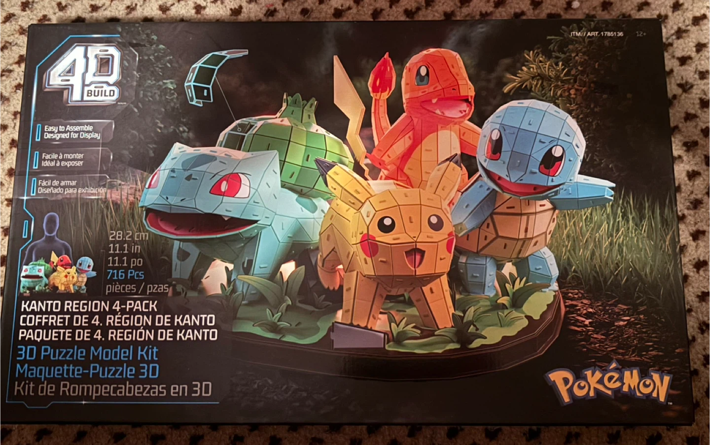 Pokemon Kanto Region 4-Pack 3D Puzzle Model Kit